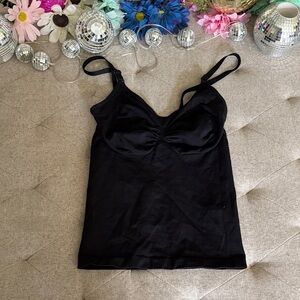 Black Shapewear Cami Top with Built-In Shelf Bra